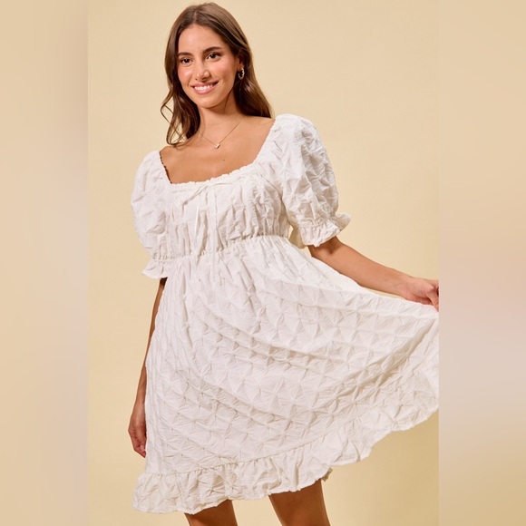 SO ME Texture Woven Ruching On Bust Mini Dress🆕 - Picture 5 of 9